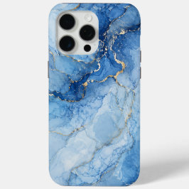 Padrão de mármore azul com veias douradas em aquar
