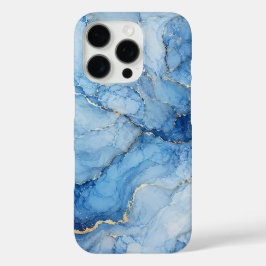 Padrão de mármore azul com veias douradas em aquar