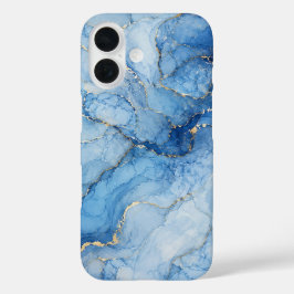 Padrão de mármore azul com veias douradas em aquar