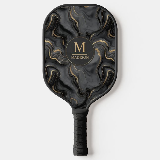 Padrão de Mármore com Brilho Preto e Dourado Cinza (Front)