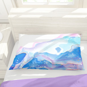 Padrão de mármore líquido, rosa-abstrato e azul