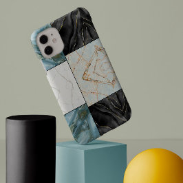 Padrão de mármore monocromático elegante estética 