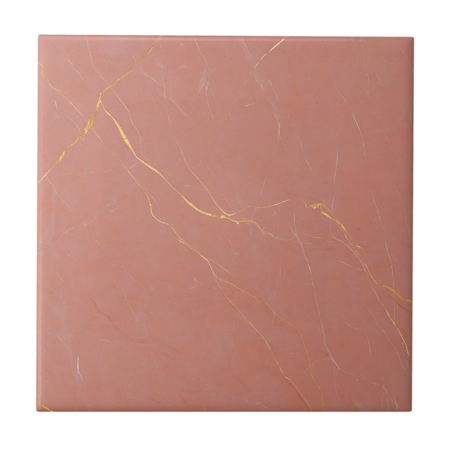 Padrão de Mármore Rosa Bege Dourado (Frente)