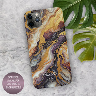 Padrão de Mármore Roxo Preto Cinza Branco Dourado