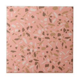 Padrão de mármore terrazzo bege pêssego marrom