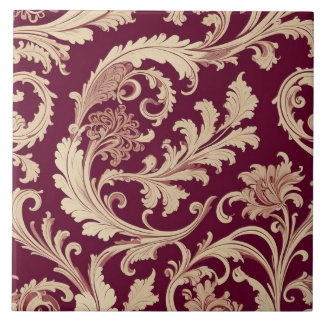 Padrão de Maroon e Beige Vintage
