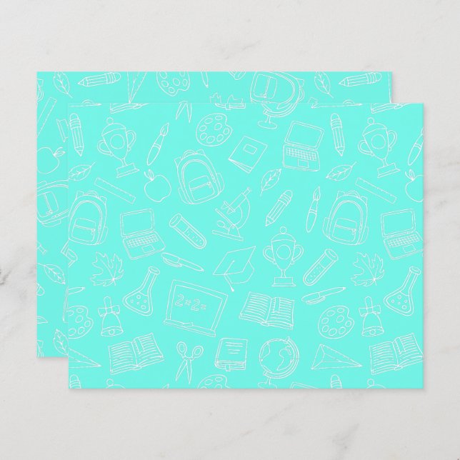 Padrão de Material Escolar de Desenho de Linha (Frente/Verso)