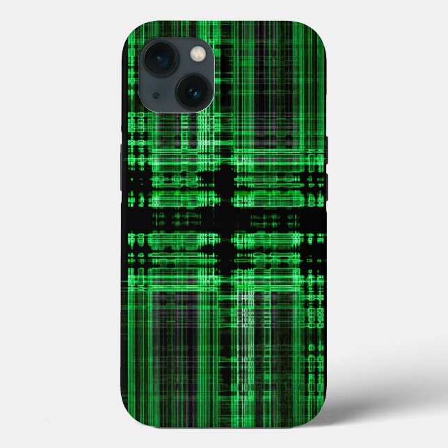 Padrão de matriz verde e preto Case-Mate iPhone ca (Verso)