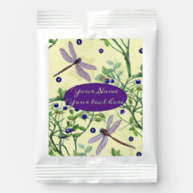 Padrão de mirtilo com libélulas