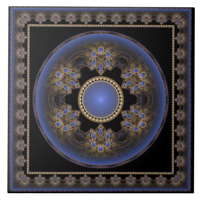 Padrão de moldagem visual fractal azul (Frente)