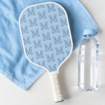 Padrão de Monograma Inicial Minimalista Azul Moder