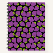 Padrão de Morango, Roxo Gótico Academia Escura 