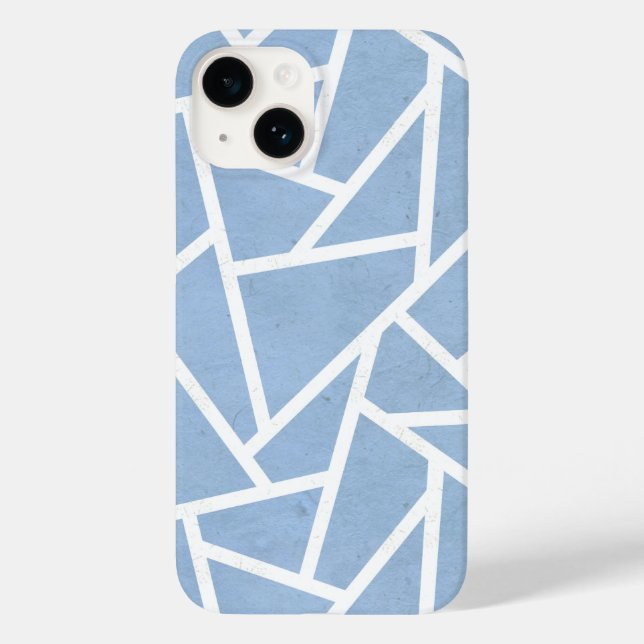 Padrão de mosaico branco e azul pálido (Verso)