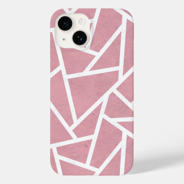 Padrão de mosaico branco e coral (Verso)