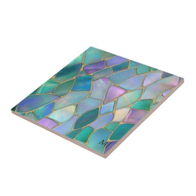 Padrão de mosaico de vitral em cores pastel (Lateral)