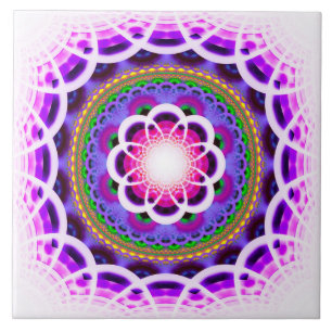 Padrão de mosaico fractal azul