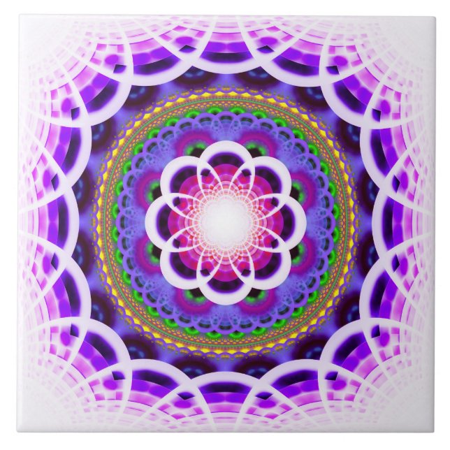 Padrão de mosaico fractal azul (Frente)