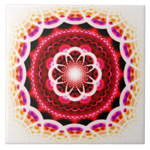 Padrão de mosaico fractal vermelho