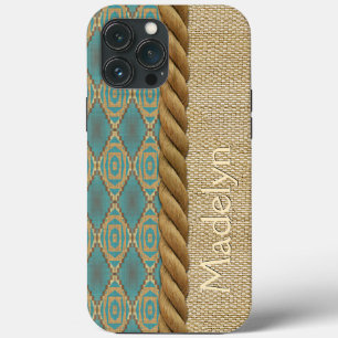 Padrão de Mosaico Marrom Turquoise Étnica Person