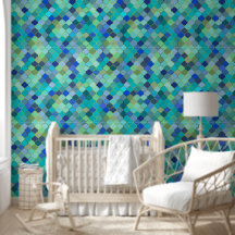 Padrão de Mosaico Marroquino Aqua Azul