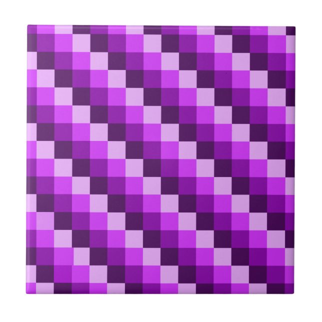 Padrão de mosaico quadrado geométrico roxo (Frente)