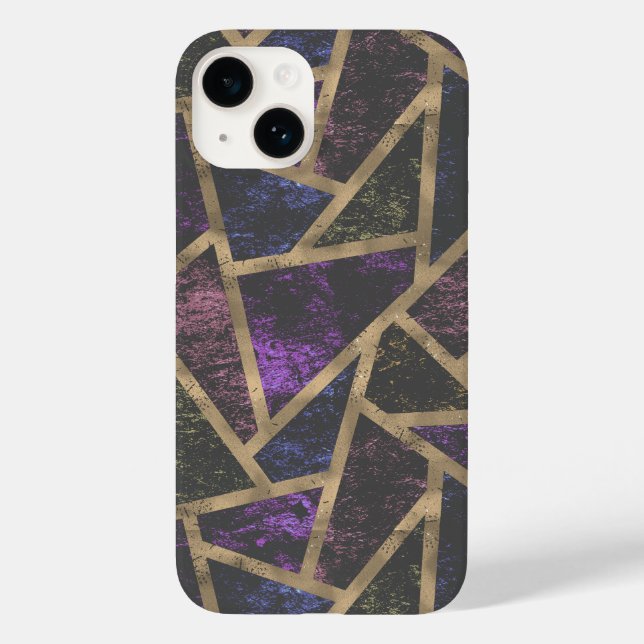 Padrão de mosaico roxo e ouro (Verso)