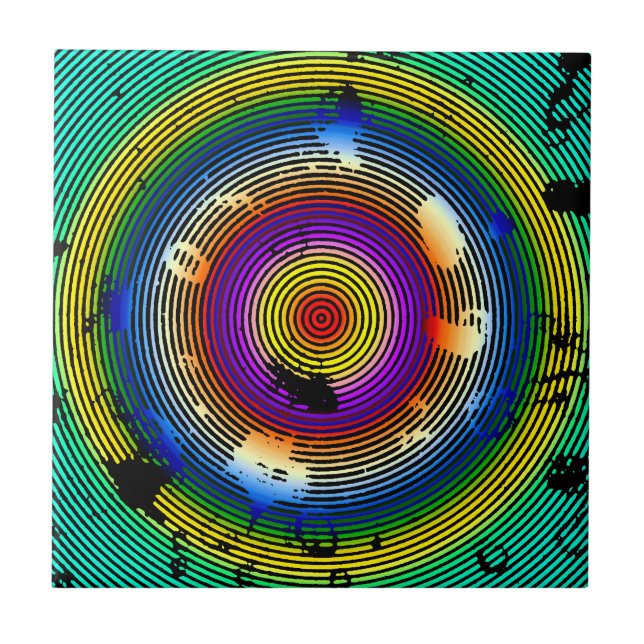 Padrão de multicores dentro de um círculo (Frente)