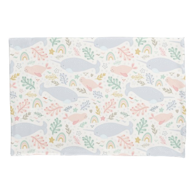 Padrão de Narwhal e Seal de Aquarela (Frente-Esquerda)