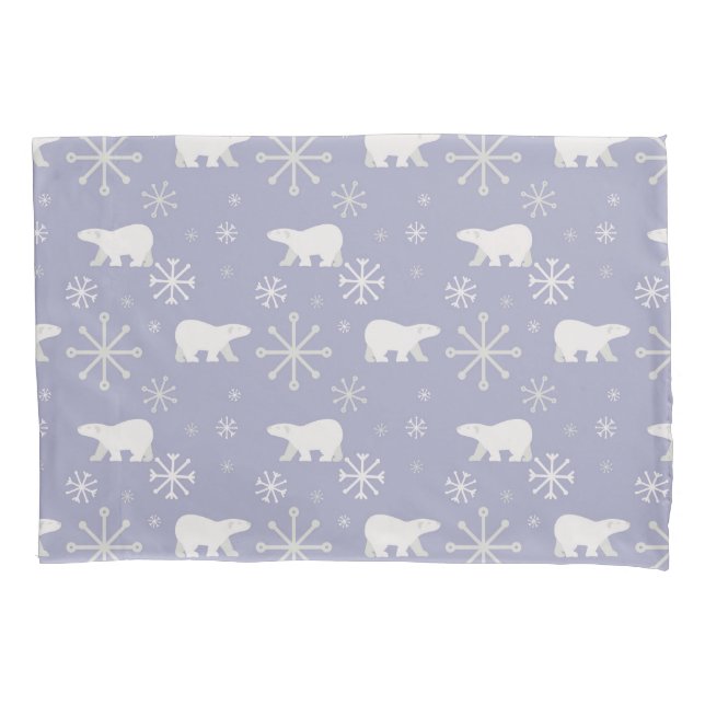Padrão de Natal com ursos polares e flocos de neve (Frente-Esquerda)