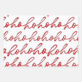 Padrão de Natal de Script Vermelho e Branco Modern