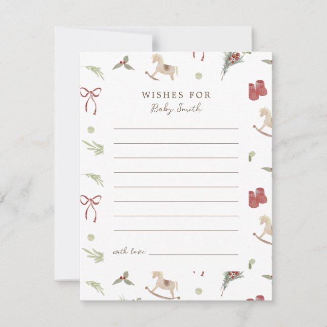 Padrão De Natal Deseja Um Cartão De Bebê (Frente)