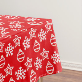 Padrão de Natal Elegante em Toalha de Mesa Vermelh