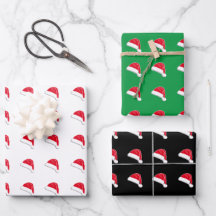 Padrão de Natal vermelho verde preto Santa Hábito