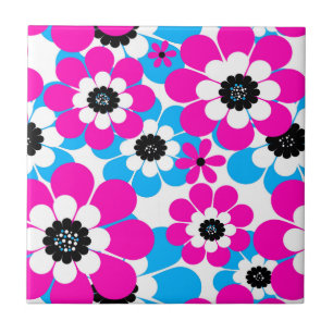 Padrão de néon brilhante floral creme brilhante e