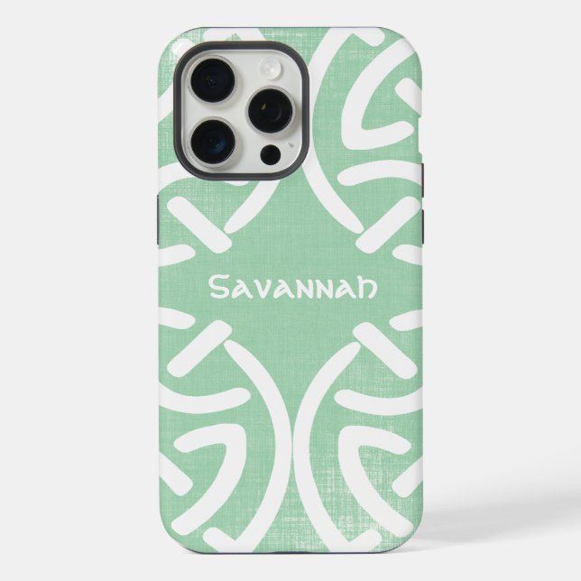 Padrão de Nó Celta Qualquer Cor iPhone Personaliza (Verso)