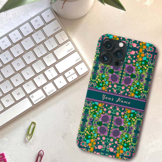 Padrão de Nome Personalizado das Flores de Boho Ro (Criador carregado)