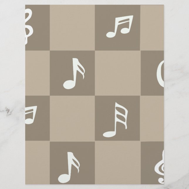 padrão de nota musical marrom: (Frente)