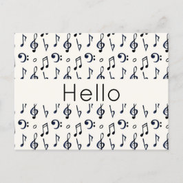 Padrão de Notas Musicais Bonitas Olá