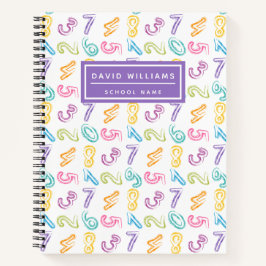 Padrão de Números Coloridos Fofos Nome da Escola I