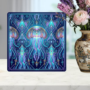Padrão de Oceano Cósmico de Água-viva Art Nouveau