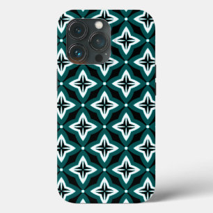 Padrão de Ogee Preto e Branco Verde
