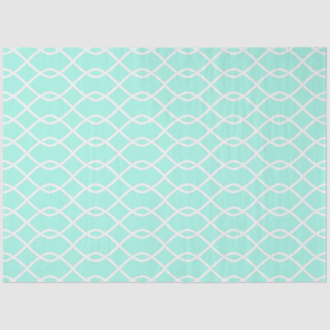 PADRÃO DE ONDA ELEGANTE - Papel de Tecido Teal (Frente )