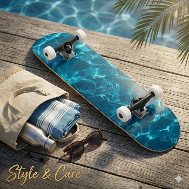 Padrão de Onda Encantador Design de Skate Styloso (Charming Wave Pattern Stylish Skateboard Design)