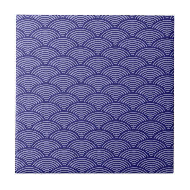 Padrão de Onda Japonês em Azul/Roxo (Frente)