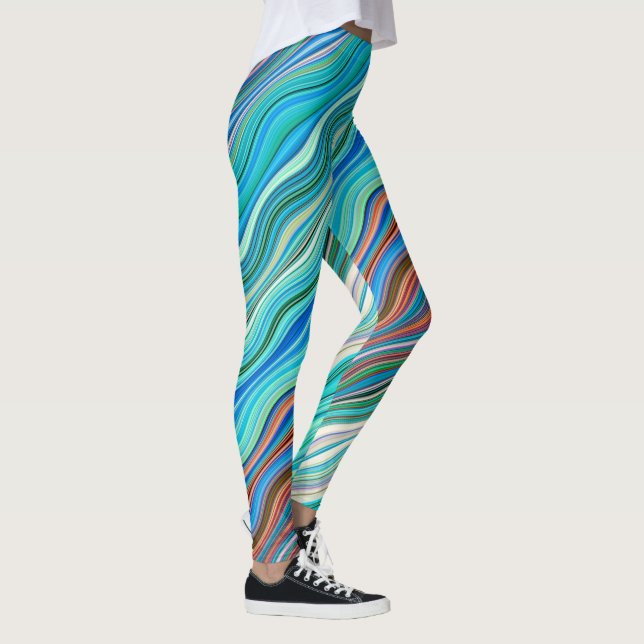 Padrão de Ondas de Abstrato de Vintage | Legging (Direita)