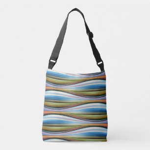 padrão de ondas verde amarelo azul laranja em tote