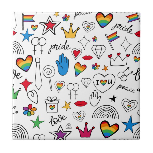 Padrão de Orgulho gay Doodle (Frente)