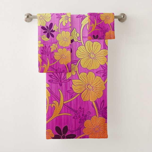 Padrão de Ouro rosa ORIENTAL - Conjunto de toalhas (Insitu)