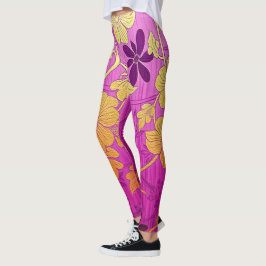 Padrão de Ouro rosa ORIENTAL - Leggings