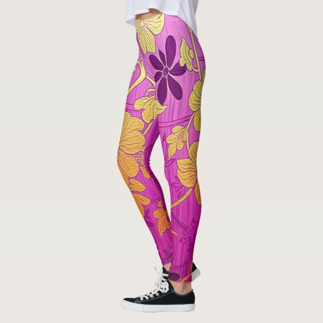 Padrão de Ouro rosa ORIENTAL - Leggings (Esquerda)